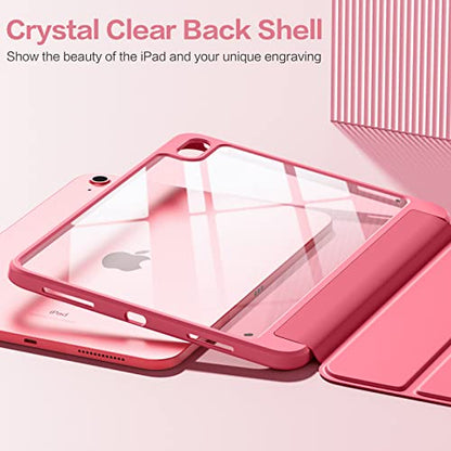 Wenlaty iPad Compatible Case A16 11 Inch 2025 A3354/A3355/A3356, iPad 10th Gen 10.9 Inch 2022 A2696/A2757/A2777, Clear Hybrid Case, Solid Watermelon Pink