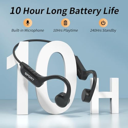 CXK X14 Bone Conduction Headphones Black Bluetooth 6.0 Open Ear 10 Hours Playtime