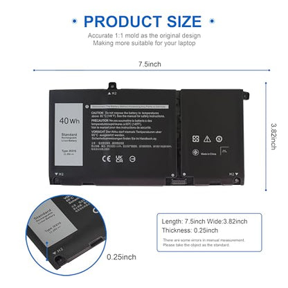 Wymisnit 40Wh Type JK6Y6 Rechargeable Battery for Dell Laptops