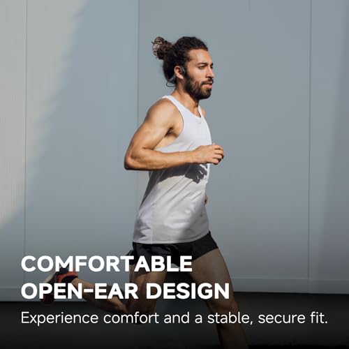 Yorlu X18 Open Ear Bone Conduction Headphones Wireless Bluetooth 5.4, 10 Hours Battery Life, Matte Black