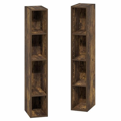 Furinno 8-Tier FULDA Bookcase, Wall-Mounted, Space-Saving Storage Shelf, 9.25 x 5.91 x 70.87 in
