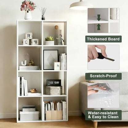 SageNest 8-Cube Storage Organizer Shelf SG-VK-SJ-8WT Freestanding White