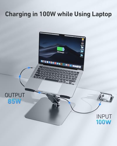 BENFEI 7-in-1 USB-C Docking Station, HDMI 4K@60Hz, 100W Power Delivery, 10Gbps USB 3.2, Adjustable Laptop Stand