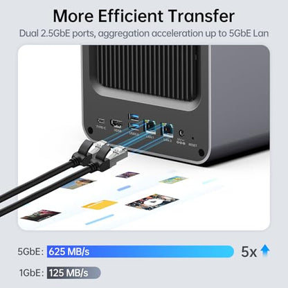 Yxk 4-Bay Desktop NAS Zero1 Pro Intel N100 Quad-Core 8GB RAM