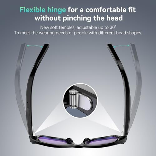 EarlySincere Smart Glasses B0FVWW8J4R 8MP 1080P Rectangular Unisex