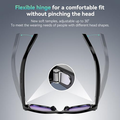 EarlySincere Smart Glasses B0FVWW8J4R 8MP 1080P Rectangular Unisex