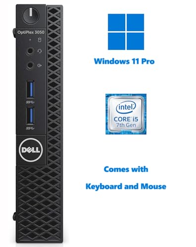 Dell OptiPlex 3050 Micro Form Factor Desktop Computer, i5-7500T, 8GB DDR4, 256GB SSD, Windows 11 Pro
