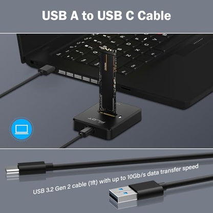 AMZPILOT M.2 NVMe SATA to USB C Docking Station Pilot SD03 PCIe 3.0 USB 3.2 Gen 2 Enclosure
