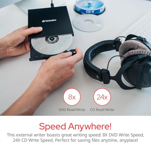 Verbatim External Slimline DVD Writer 128GB USB 2.0