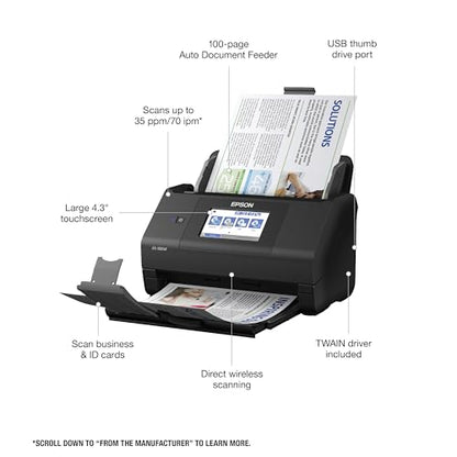 Epson WorkForce ES-580W 300 dpi Document Scanner