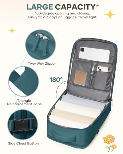 Coofay Medium Daypack Backpack 25L Waterproof Solid Polyester Comfortable Design for Hiking and Travel