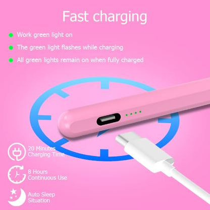 Sluoch Stylus Pen 1 Nonstandard Battery 30 days compatibility Tablet Charging Time 0.5 hours Pink Rubber