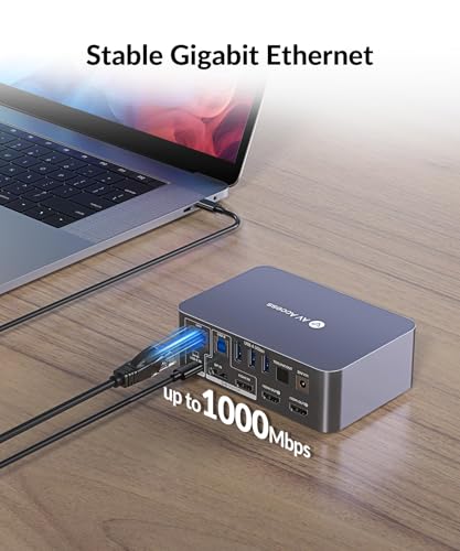 AV Access iDock-C10-US 4K@60Hz Dual Monitor KVM Docking Station for Desktop & Laptop