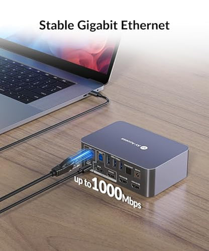 AV Access iDock-C10-US 4K@60Hz Dual Monitor KVM Docking Station for Desktop & Laptop