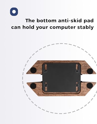 Nuvograin 6 x 3 x 1.6 inches Black Walnut Adjustable Vertical Laptop Stand