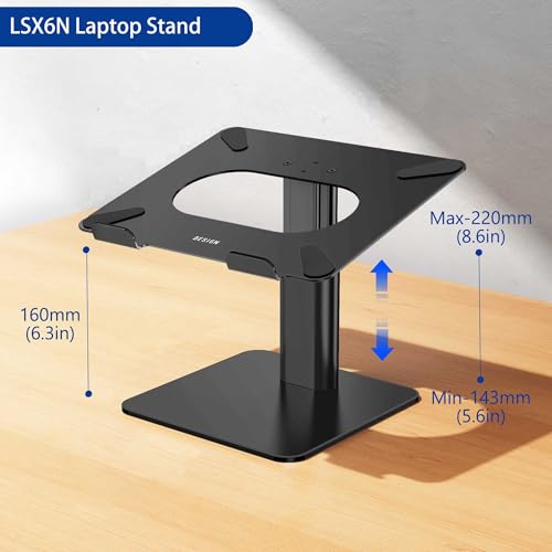 BESIGN LSX6N 3.94x3.94x3.94in Laptop Stand Black Adjustable Ergonomic Universal