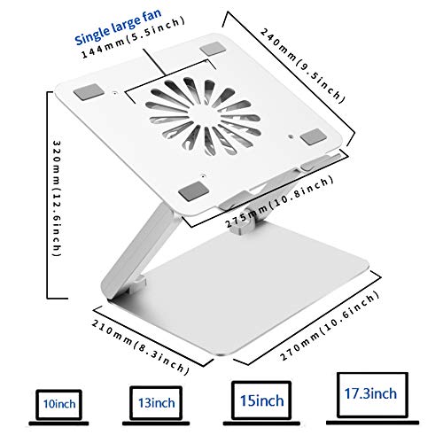 SOUNDANCE Adjustable Laptop Cooling Pad Model LS2, 140mm Fan, Aluminum, Supports Laptops up to 17.3 inches