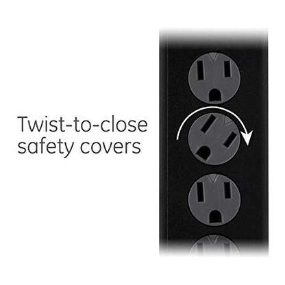GE 8 Ft Extension Cord 33662 125 Volts 15 Amps 6 Outlets Surge Protection
