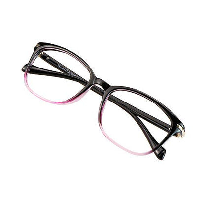 VisionGlobal 52mm 13g VG_S2117_black purple(c13)+2.00 Square Blue Light Blocking Reading Glasses