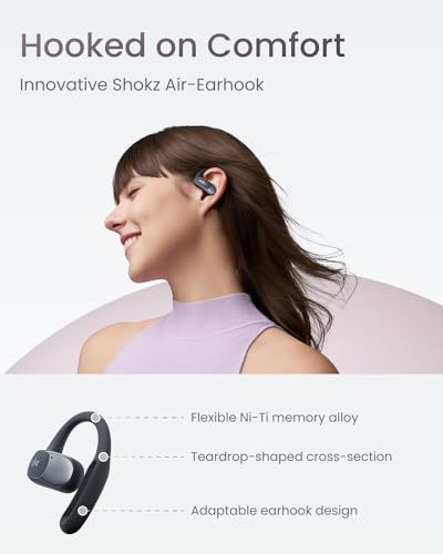 SHOKZ OpenFit Air T511 Wireless Open-Ear Headphones Charging Case USB-C Black
