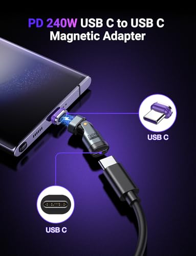 AUFU 2 Count AF-ZJT-CA01 USB Type C Adapter 240W Power Output Compatible with Laptops Smartphones Tablets