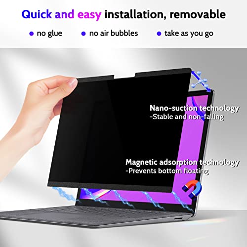 Peslv 13.5 Inch Magnetic Privacy Screen Filter for Microsoft Surface Laptop 1/2/3/4/5/6, Anti-Glare, Matte Finish, Scratch Resistant, Removable