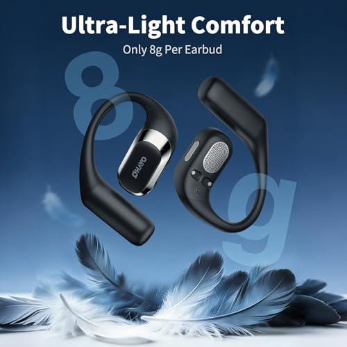 OHAYO T10 Open Ear Headphones Wireless Bluetooth 5.4 10 Hours Battery Life Dual Driver Technology