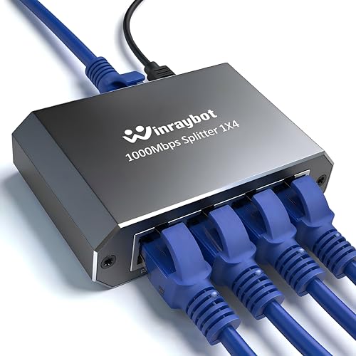 WinRaybot Ethernet Splitter 1 to 4 Ethernet 1000Mbps Hub