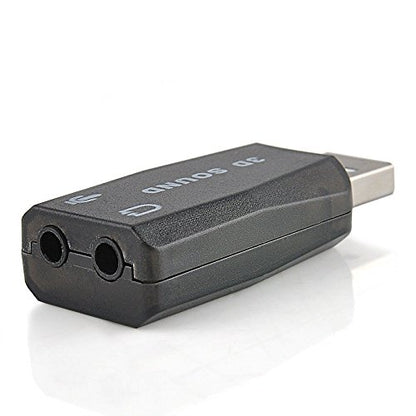 VizGiz 3 Pack USB Sound Card Adapter 5.1 Channel 3D External USB to 3.5mm Audio Jack