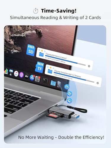 DSRKE USB 3.0 MicroSD and SD Card Reader Dual Slot Adapter D01G