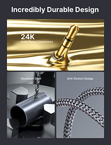 JSAUX 6.6 Feet RCA to 3.5mm Audio Cable Male-to-Male
