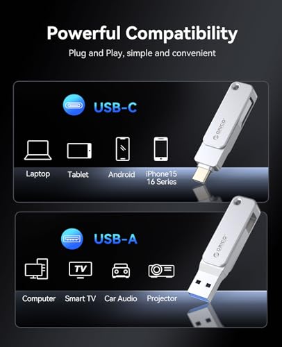 ORICO 32GB USB Flash Drive EB05 USB 3.2 Gen 1 Read Speed 150MB/s Write Speed 70MB/s Dual Connector USB-C USB-A