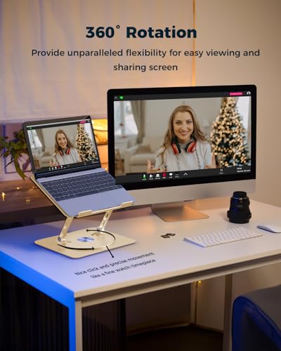 Aoviho 15.6 inch L6 Laptop Stand 360° Height Adjustable Tabletop Aluminum Stand