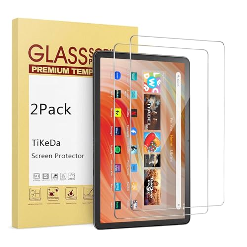 TiKeDa 10.1 Inches Tempered Glass Screen Protector for Fire HD 10 2021/2023 Model 9H