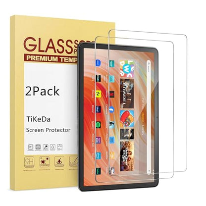 TiKeDa 10.1 Inches Tempered Glass Screen Protector for Fire HD 10 2021/2023 Model 9H