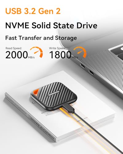 GARMESE 1TB X6Max External Solid State Drive USB 3.2 Gen 2x2, Portable Shock Resistant SSD