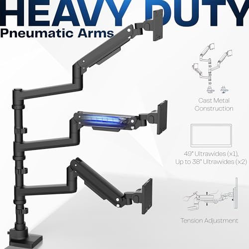 VIVO 49 Inch STAND-V300D Tabletop Mount Articulating Monitor Arm