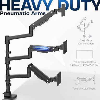VIVO 49 Inch STAND-V300D Tabletop Mount Articulating Monitor Arm