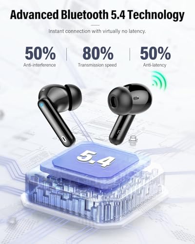 Btootos A90 Pro Wireless Earbuds Bluetooth 5.4 Noise Cancelling 36 Hours Playtime IP7 Waterproof
