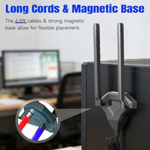 Eightwood Tri-Band WiFi 7 Antenna EWAN0113 2.4GHz 5GHz 6GHz RP-SMA Black