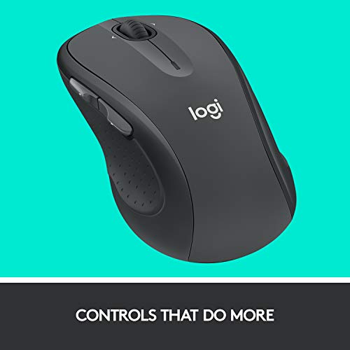 Logitech M510 Wireless Mouse USB Optical Connection, 1000 DPI, Battery Powered, Ergonomic Design, Graphite