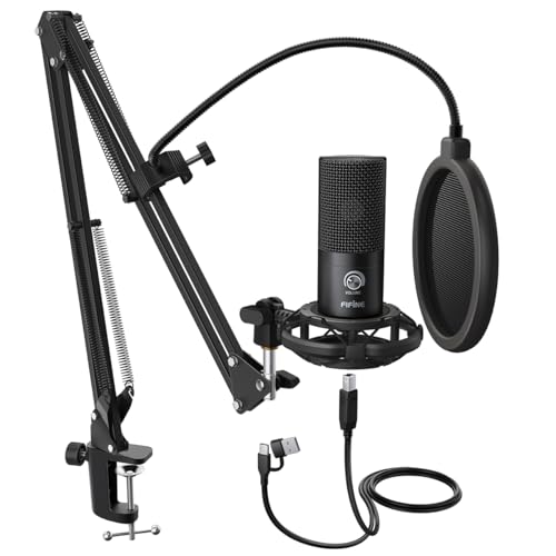 FIFINE T669 Black Microphone Kit USB Type-A/C Unidirectional 20Hz-20KHz 1 Channel