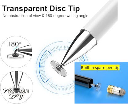 fllynewrite Stylus Pen 2-in-1 Compatible with Various Tablets All Touch Devices