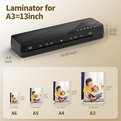 Crenova 13 Inch Laminator Model 2023 Dual-Roller Office Document Laminator