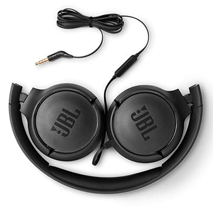 JBL TUNE 500 On-Ear Headphone Model JBLT500BLKAM Black Wired with 3.5mm Jack