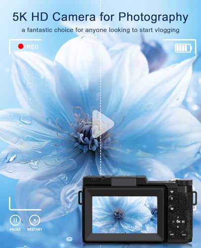 FLATIC CDR2H Compact 64 MP CMOS Digital Camera 5K Video AMOLED Display