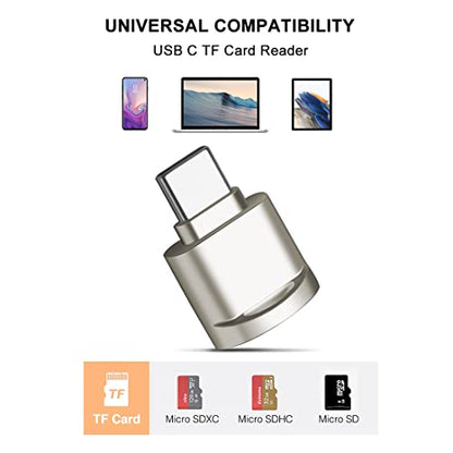 Mepsies 0.63" x 0.39" USB Type C microSD Card Reader, Supports microSD/microSDHC/microSDXC, 480 Mbps, Light Gold
