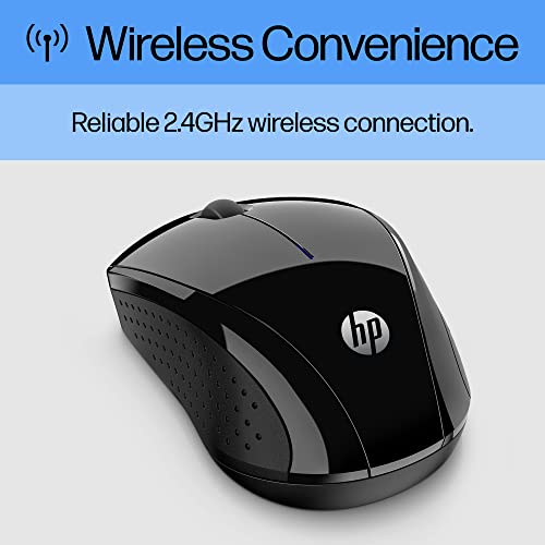 HP X3000 G3 Wireless Mouse - Black, 2.4GHz USB Receiver, 1600 DPI, 15-Month Battery Life