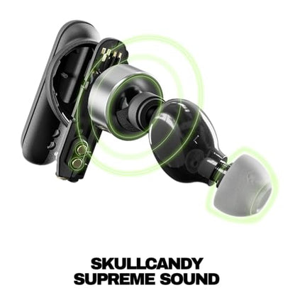 Skullcandy True Black S2TAW-R740 Wireless Earbuds, Bluetooth 5.0, Noise Isolation, 20 Hours Battery Life, IPX4 Water Resistance