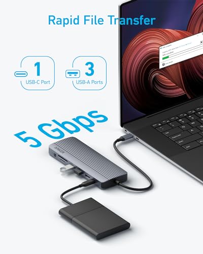 Anker 134 Grams A8389 USB 3.0 Type C 14 Ports Dual 4K HDMI Docking Station